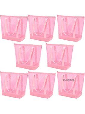 Clear PVC Tote Bag Stadium Approved See Through Travel Handbag Zipper